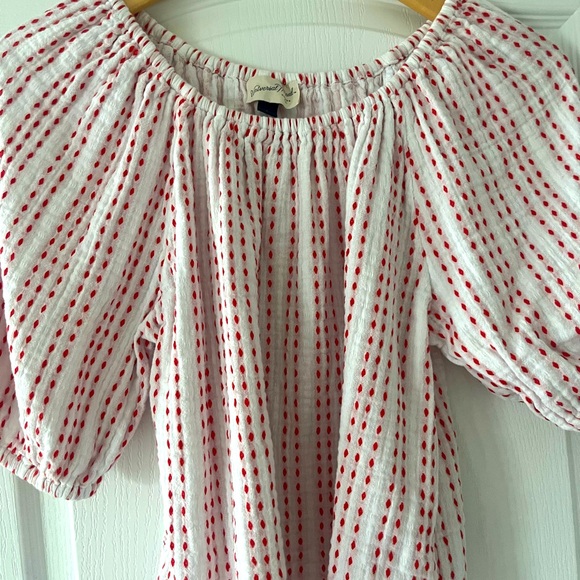 Universal Thread: Ballon Sleeve Red and White Top Small - Picture 6 of 6